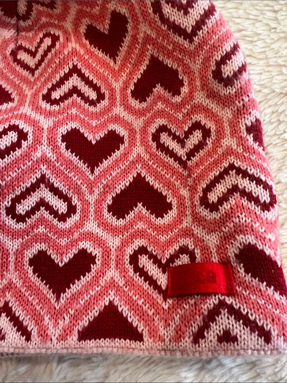 Bula Winter Hat Red Pink Hearts wool